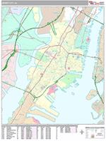 Jersey City Wall Map Zip Code