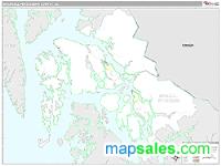 Wrangell-Petersburg County, AK Wall Map Zip Code
