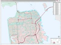 San Francisco County, CA Wall Map Zip Code