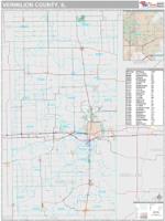Vermilion County, IL Wall Map Zip Code