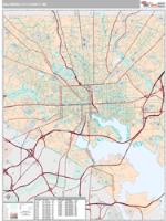 Baltimore City County, MD Wall Map Zip Code