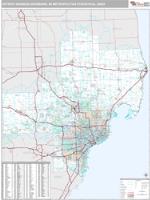 Detroit-Warren-Dearborn Metro Area Wall Map