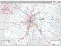 Nashville-Davidson-Murfreesboro-Franklin Metro Area Wall Map