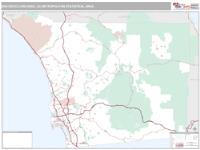 San Diego-Carlsbad Metro Area Wall Map