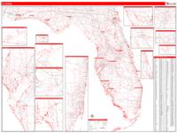 Florida  Wall Map Zip Code