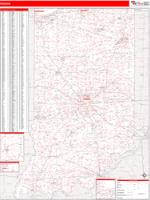 Indiana  Wall Map Zip Code