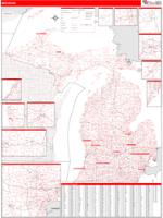 Michigan  Wall Map Zip Code