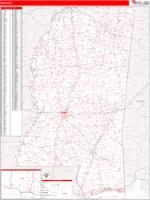 Mississippi  Wall Map Zip Code