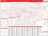 North Carolina  Wall Map Zip Code