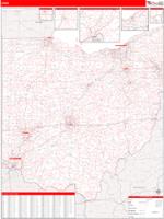 Ohio  Wall Map Zip Code