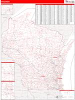 Wisconsin  Wall Map Zip Code