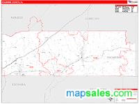 Escambia County, AL Wall Map Zip Code