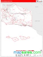 Santa Barbara County, CA Wall Map Zip Code