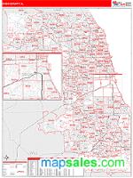 Cook County, IL Wall Map Zip Code