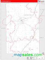 Huntington County, IN Wall Map Zip Code