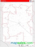 Rush County, IN Wall Map Zip Code