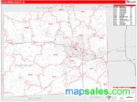 Washtenaw County, MI Wall Map Zip Code