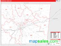 Lauderdale County, MS Wall Map Zip Code