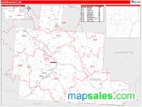 Athens County, OH Wall Map Zip Code