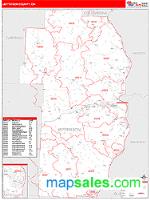 Jefferson County, OH Wall Map Zip Code