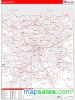 Dallas County, TX Wall Map Zip Code