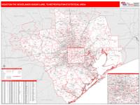 Houston-The Woodlands-Sugar Land Metro Area Wall Map
