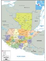 Guatemala Political Wall Map