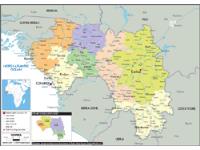 Guinea Political Wall Map