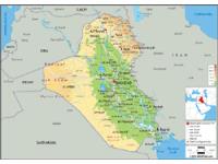 Iraq Physical Wall Map