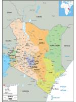 Kenya Political Wall Map