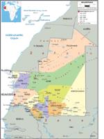 Mauritania Physical Wall Map