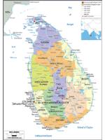 Sri Lanka Political Wall Map