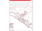 Bay County, FL <br /> Wall Map <br /> Zip Code <br /> Red Line Style 2026 Map