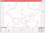 Elk County, KS <br /> Wall Map <br /> Zip Code <br /> Red Line Style 2026 Map