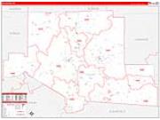 Elk County, PA <br /> Wall Map <br /> Zip Code <br /> Red Line Style 2026 Map
