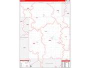 Ida County, IA <br /> Wall Map <br /> Zip Code <br /> Red Line Style 2026 Map