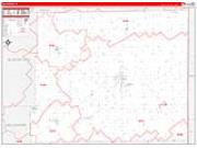 Jay County, IN <br /> Wall Map <br /> Zip Code <br /> Red Line Style 2026 Map