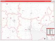 Kay County, OK <br /> Wall Map <br /> Zip Code <br /> Red Line Style 2026 Map