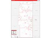 Lea County, NM <br /> Wall Map <br /> Zip Code <br /> Red Line Style 2026 Map