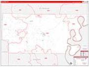 Lee County, AR <br /> Wall Map <br /> Zip Code <br /> Red Line Style 2026 Map