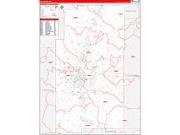 Lee County, MS <br /> Wall Map <br /> Zip Code <br /> Red Line Style 2026 Map