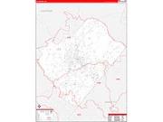 Lee County, NC <br /> Wall Map <br /> Zip Code <br /> Red Line Style 2026 Map