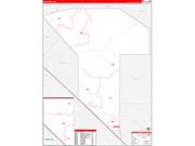 Nye County, NV <br /> Wall Map <br /> Zip Code <br /> Red Line Style 2026 Map