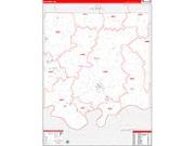 Ray County, MO <br /> Wall Map <br /> Zip Code <br /> Red Line Style 2026 Map