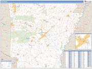 Arkansas <br /> Wall Map <br /> Zip Code <br /> Basic Style 2025 Map