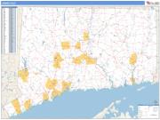 Connecticut <br /> Wall Map <br /> Zip Code <br /> Basic Style 2025 Map