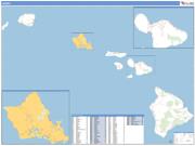 Hawaii <br /> Wall Map <br /> Zip Code <br /> Basic Style 2025 Map