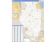 Illinois <br /> Wall Map <br /> Zip Code <br /> Basic Style 2025 Map