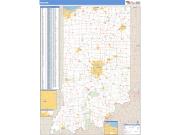 Indiana <br /> Wall Map <br /> Zip Code <br /> Basic Style 2025 Map