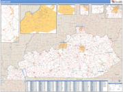 Kentucky <br /> Wall Map <br /> Zip Code <br /> Basic Style 2025 Map